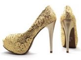 PSIQUÉ PEEP TOE GOLD