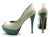 TRANÇAS PEEP TOE MENTA E BRANCO