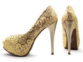 PSIQUÉ PEEP TOE GOLD